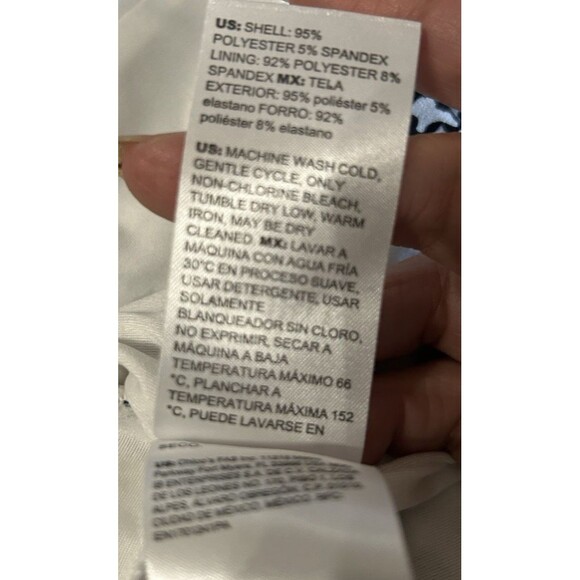 WHBM Matte Jersey Kimono Wrap V Neck Lined Printed  Casual Stretch Top Sz L - Picture 10 of 10